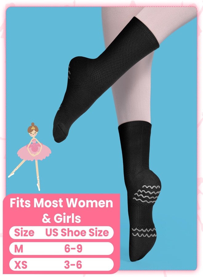 Twistover 4 Pairs Dance Non Slip Socks with Spin Spot Ankle Compression Socks Ballet Dance Stockings for Women Girls Dancer(Black,X-Small) - Image 4